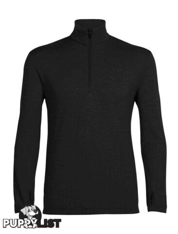 Icebreaker Merino Original LS Half Zip Mens Top - Black - M - 100871001M