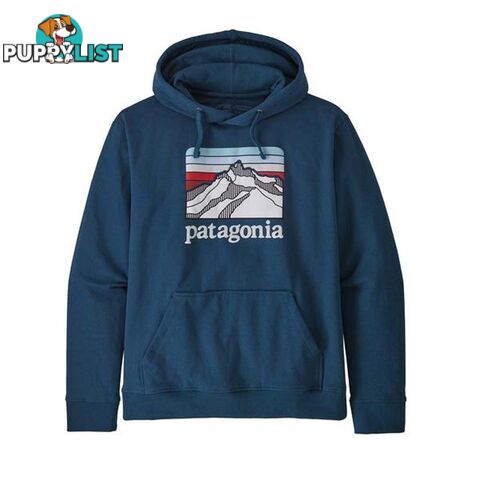 Patagonia Line Logo Ridge Uprisal Mens Fleece Hoody - Crater Blue - XL - 39584-CTRB-XL