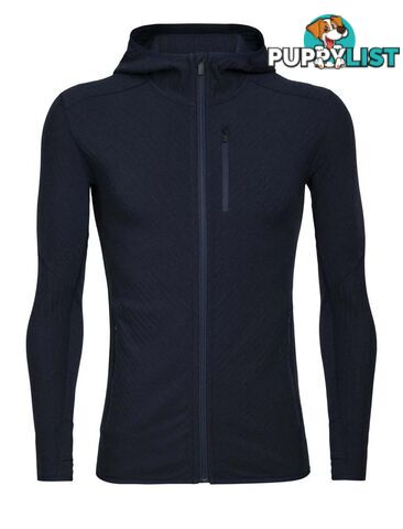 Icebreaker RealFleece Merino Descender LS Zip Mens Fleece Hoodie - Midnight Navy - S - 104854423S