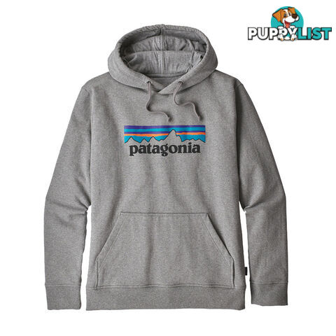 Patagonia P-6 Logo Uprisal Mens Fleece Hoody - Gravel Heather - S - 39539-GLH-S