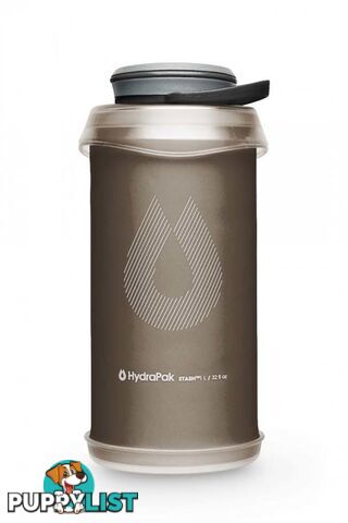 Hydrapak 1L Stash 2.0 Compact & Flexible Water Bottle - Mammoth Grey - HYD-G121M