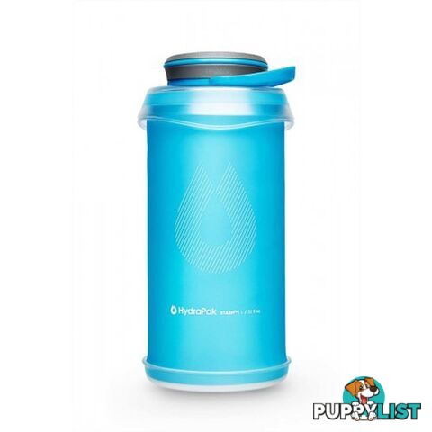 Hydrapak 1L Stash 2.0 Water Bottle - Malibu Blue - HYD-G121HP