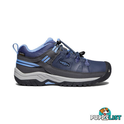 Keen Targhee Low WP Kids Waterproof Hiking Shoes - Blue Nights Della Blue - US 12 - 1022919-12