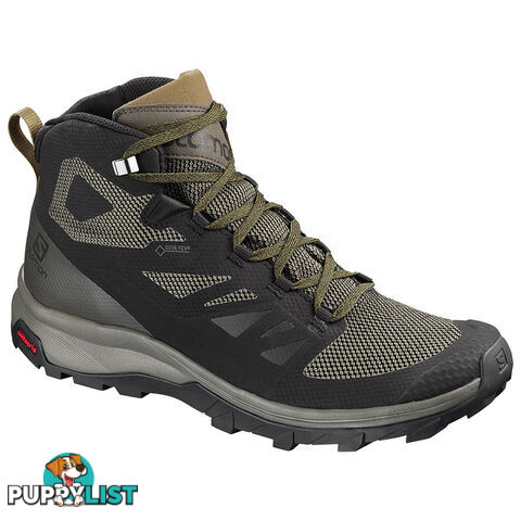 Salomon Outline Mid GTX Mens Hiking Boots - Black/Beluga/Capers - 11 US - 404763-105