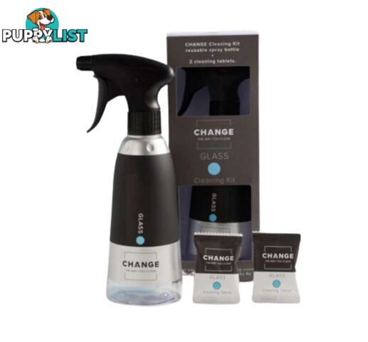 Change Glass Cleaning Starter Pack  - 1 Spray Bottle/2 Tablets - GSTP002