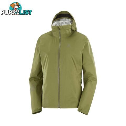 Salomon Lightning Womens Waterproof Running Jacket - Martini Olive - M - LC1480700-M