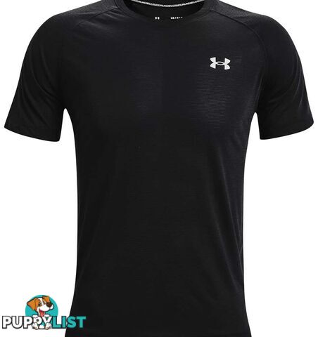 Under Armour Streaker SS Mens Performance T-Shirt - Black/Black/Reflective - XL - 1361469-001-XL