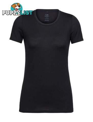 Icebreaker Tech Lite Womens Short Sleeve Low Crewe T-Shirt - Black - XL - 104262001XL