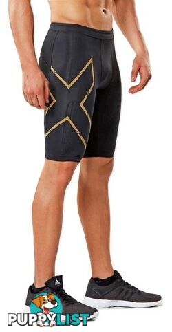 2XU MCS Run Mens Compression Shorts - Blk/Grf - L - MA5331b-BLK-GRF-L