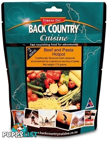 Back Country Cuisine Freeze Dried Food Beef & Pasta Hotpot - Regular - BC403