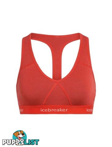 Icebreaker Sprite Racerback Womens Merino Bra - Fire - XL - 103020618XL