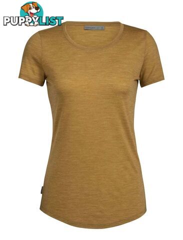 Icebreaker Cool-Lite Merino Sphere SS Low Crewe Womens T-Shirt - CURRY - S - 104680705S