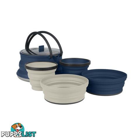 Sea To Summit X-Set 12 Kettle, Mug & Bowl Set - Navy - AXSET12NB