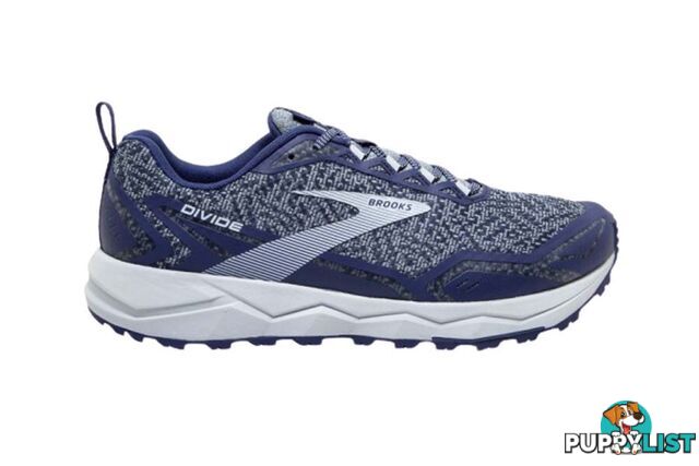 Brooks Divide Mens Trail Running Shoes - Deep Cobalt/Grey/Blue - 9 - 1103331D-456-9