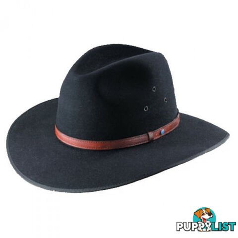 Akubra Coober Pedy Felt Hat - Black [Hat Size:59cm / 7 3/8 - 473-black-59