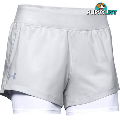 Under Armour Launch SW 2-In-1 Womens Short - Grey - LG - 1342843-015-LG