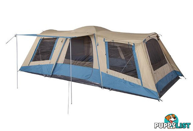 OZtrail Family 10 10-Person Dome Tent - Blue/Beige - DTE-FA10-E