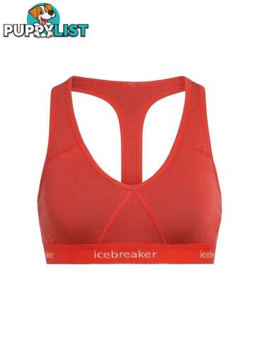 Icebreaker Sprite Racerback Womens Merino Bra - Fire - XS - 103020618XS