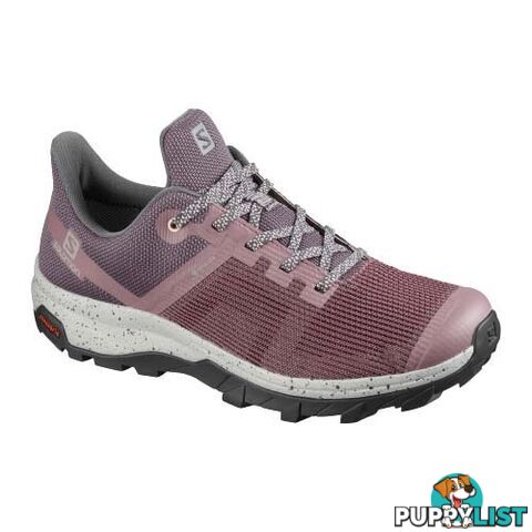 Salomon Outline Prism GTX Womens Hiking Shoes - Flint/Ebony/Tropical Peach - 7.5US - 411281-060