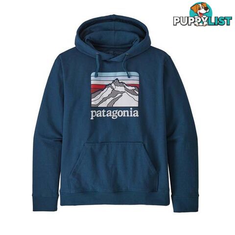 Patagonia Line Logo Ridge Uprisal Mens Fleece Hoody - Crater Blue - XXL - 39584-CTRB-XXL