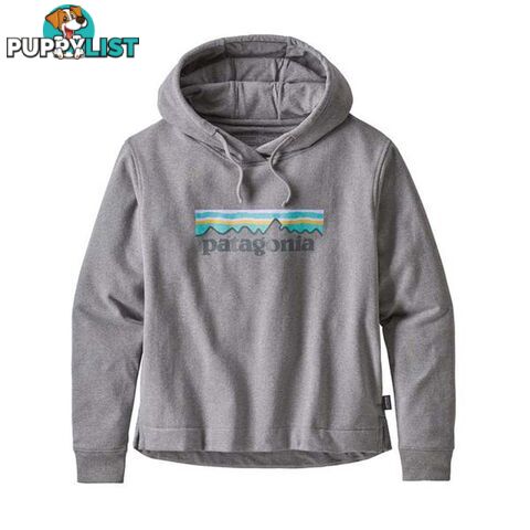 Patagonia Pastel P-6 Logo Uprisal Womens Fleece Hoody - Gravel Heather - XL - 39557-GLH-XL