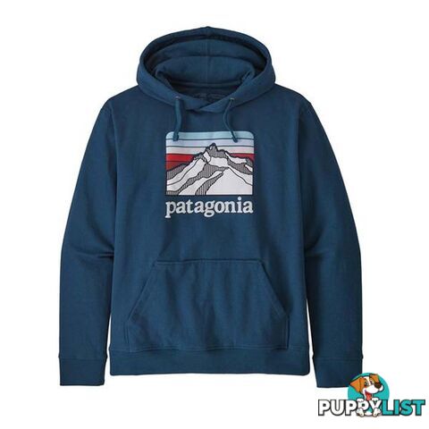 Patagonia Line Logo Ridge Uprisal Mens Fleece Hoody - Crater Blue - L - 39584-CTRB-L