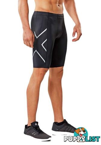 2XU Mens Compression Shorts - Black/Silver - M - MA3851b-BLK-SIL-M