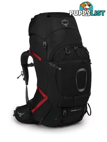 Osprey Aether Plus 70L Mens Hiking Backpack - Black - L/XL - OSP0890-Black-L-XL