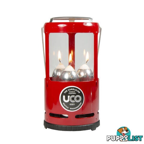 UCO Candlelier Triple Candle Lantern - Painted Red - F770-CC-00107