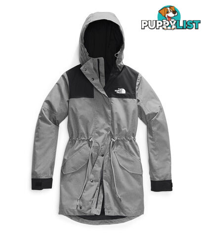 The North Face Metroview Womens Waterproof Trench Coat - TNF Medium Grey Heather/TNF Black - Xs - NF0A4AM1GVD-QXS