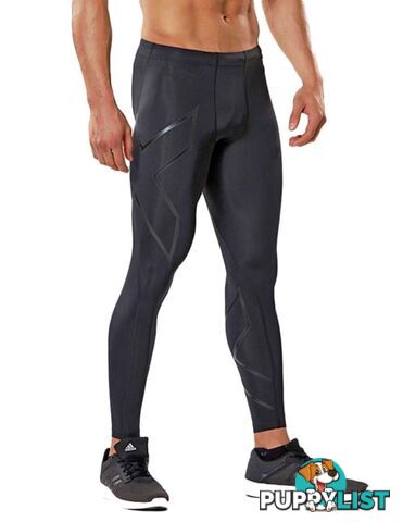 2XU Mens Compression Tights - Black/Nero - L - MA3849b-BLK-NRO-L