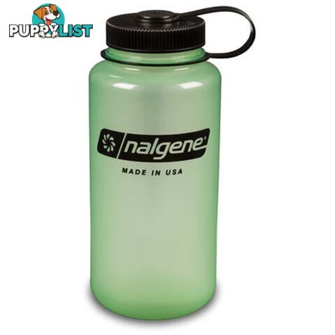 Nalgene Wide Mouth Tritan Bottle 1000ml - Glow Black Cap - NAL00002-GLOW-WBLK