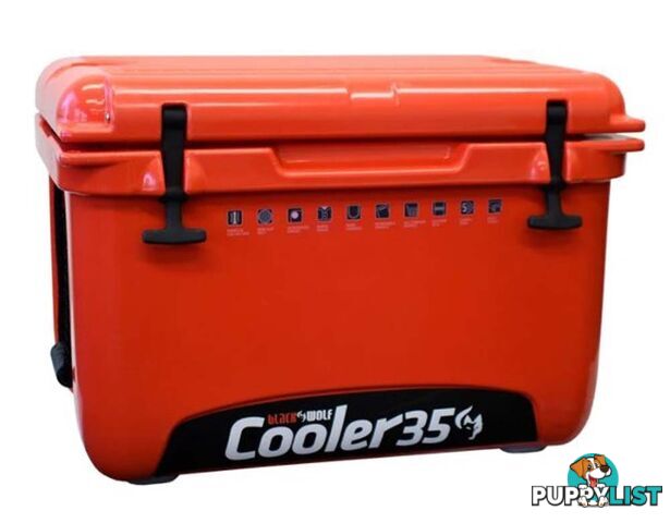 Black Wolf 35L Hardside Ice Cooler - True Red - W0129-TrueRed