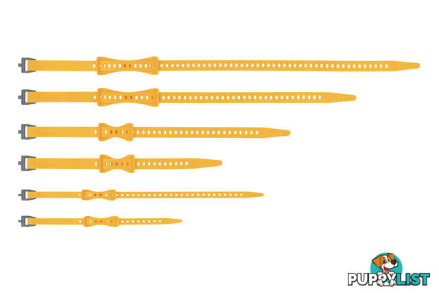 Sea To Summit Stretch-Loc 18 TPU Straps - 12mm X 450mm - 2pk - Yellow - ASLSTRP12X450YW