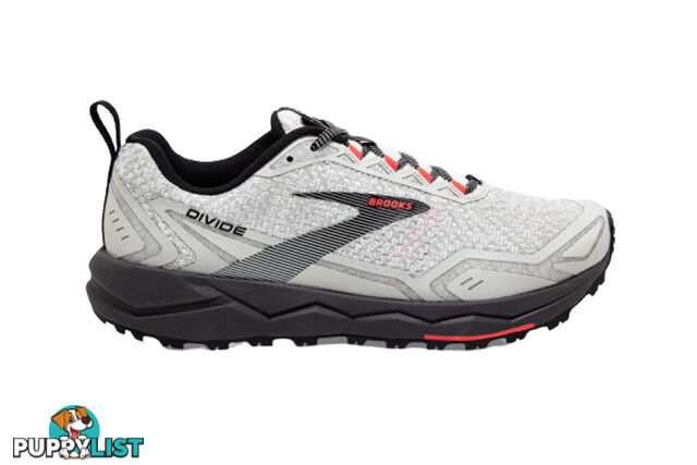 Brooks Divide Womens Trail Running Shoes - White/Grey/Fiery Coral - 120321-1B-128