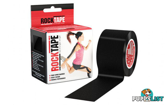 RockTape Kinesiology Tape Roll - Black - 5cm x 5m - Black5m