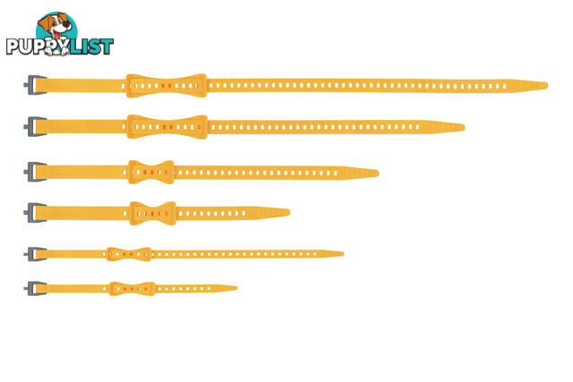 Sea To Summit Stretch-Loc 15 TPU Straps - 20mm X 375mm - 2pk - Yellow - ASLSTRP20X375YW