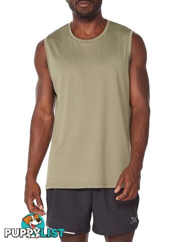 2XU Aero Mens Running Tank Top - Alpine/Kiwi Reflective - XL - MR6558a-ALP-KRF-XL