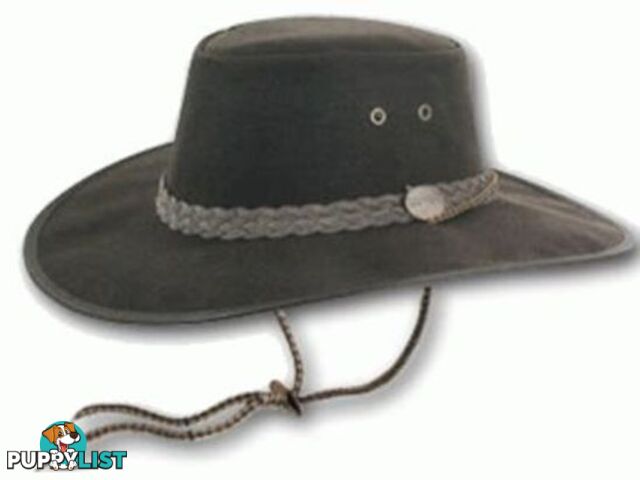 Barmah Drover Oilskin Wide Brim Hat - Brown - 1050br