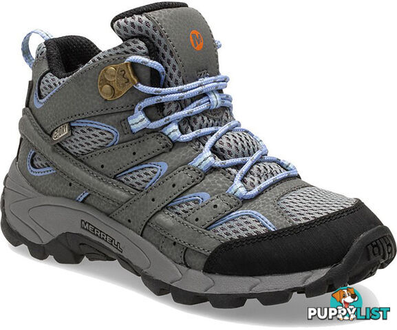 Merrell Moab 2 Mid Big Kids Waterproof Hiking Boots - Grey/Periwinkle - MK162260