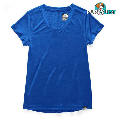 The North Face Hyperlayer Short Sleeve V-Neck Womens Lightweight T-Shirt - TNF Blue Heather - NF0A3SP4