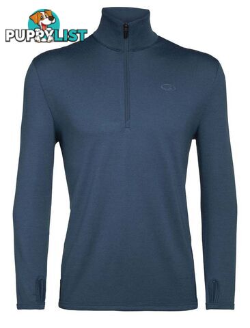 Icebreaker Merino Original LS Half Zip Mens Pullover Top - PRUSSIAN BLUE - M - 100871453M