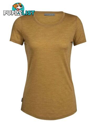 Icebreaker Cool-Lite Merino Sphere SS Low Crewe Womens T-Shirt - CURRY - L - 104680705L