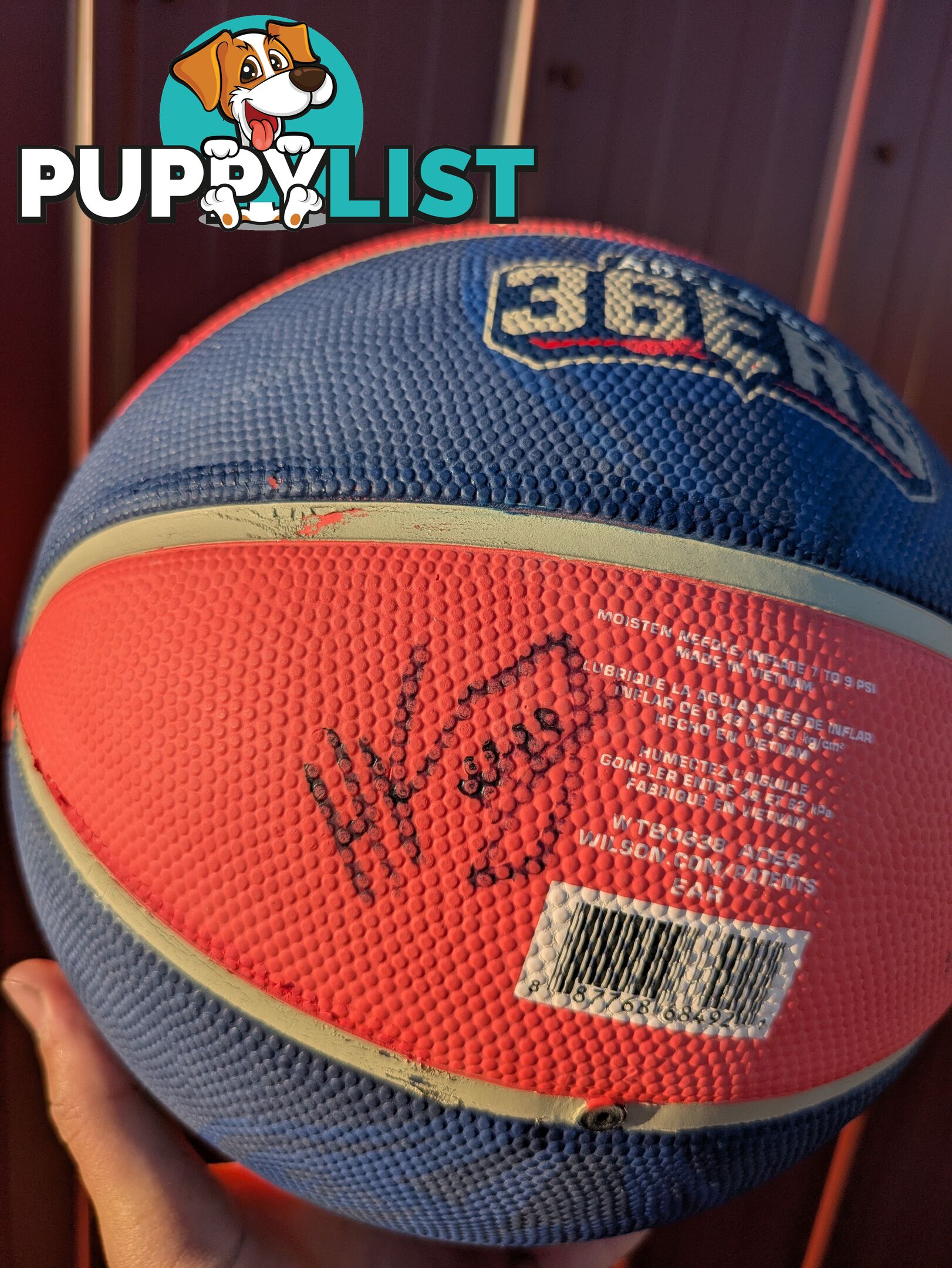 Adelaide 36ers basketball with player signatures
