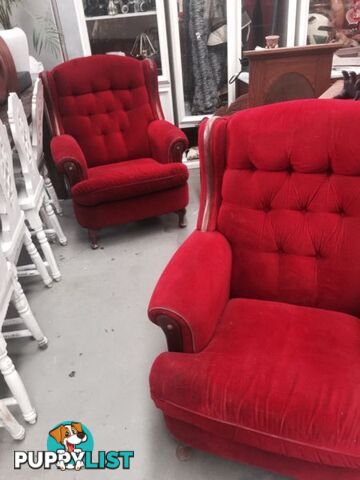 Vintage velvet armchairs