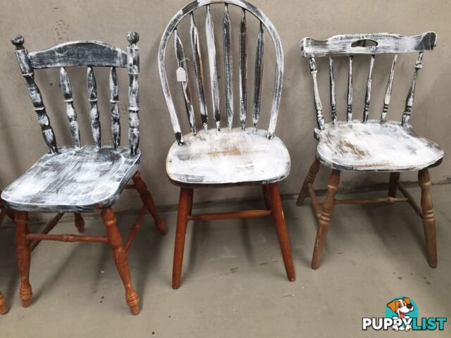 Rustic white provincial dining chairs