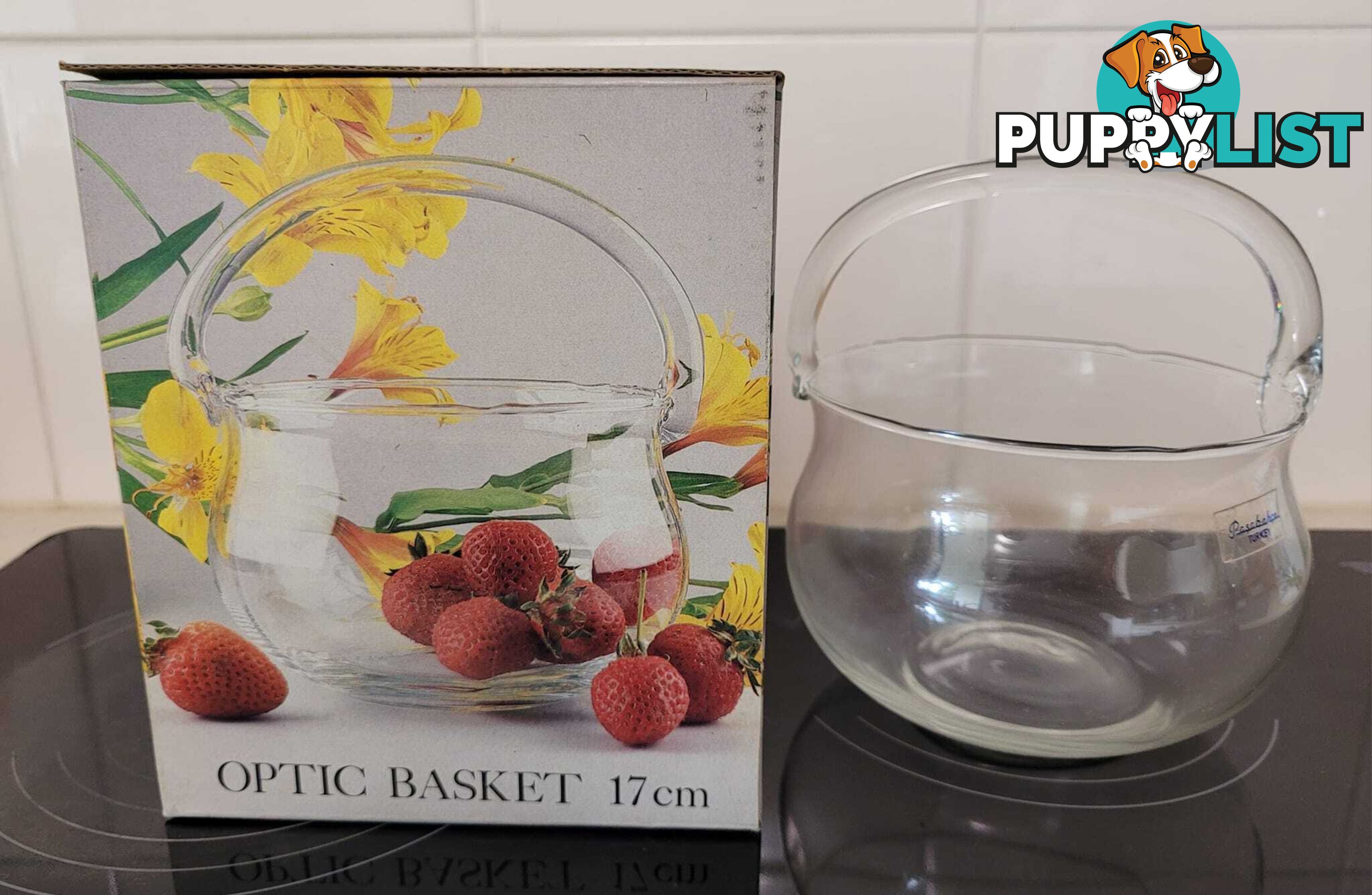 Glass Basket - brand new - great gift idea