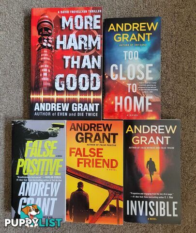 Andrew Grant Books - $4 each or all 5 for $15 - great holiday reading