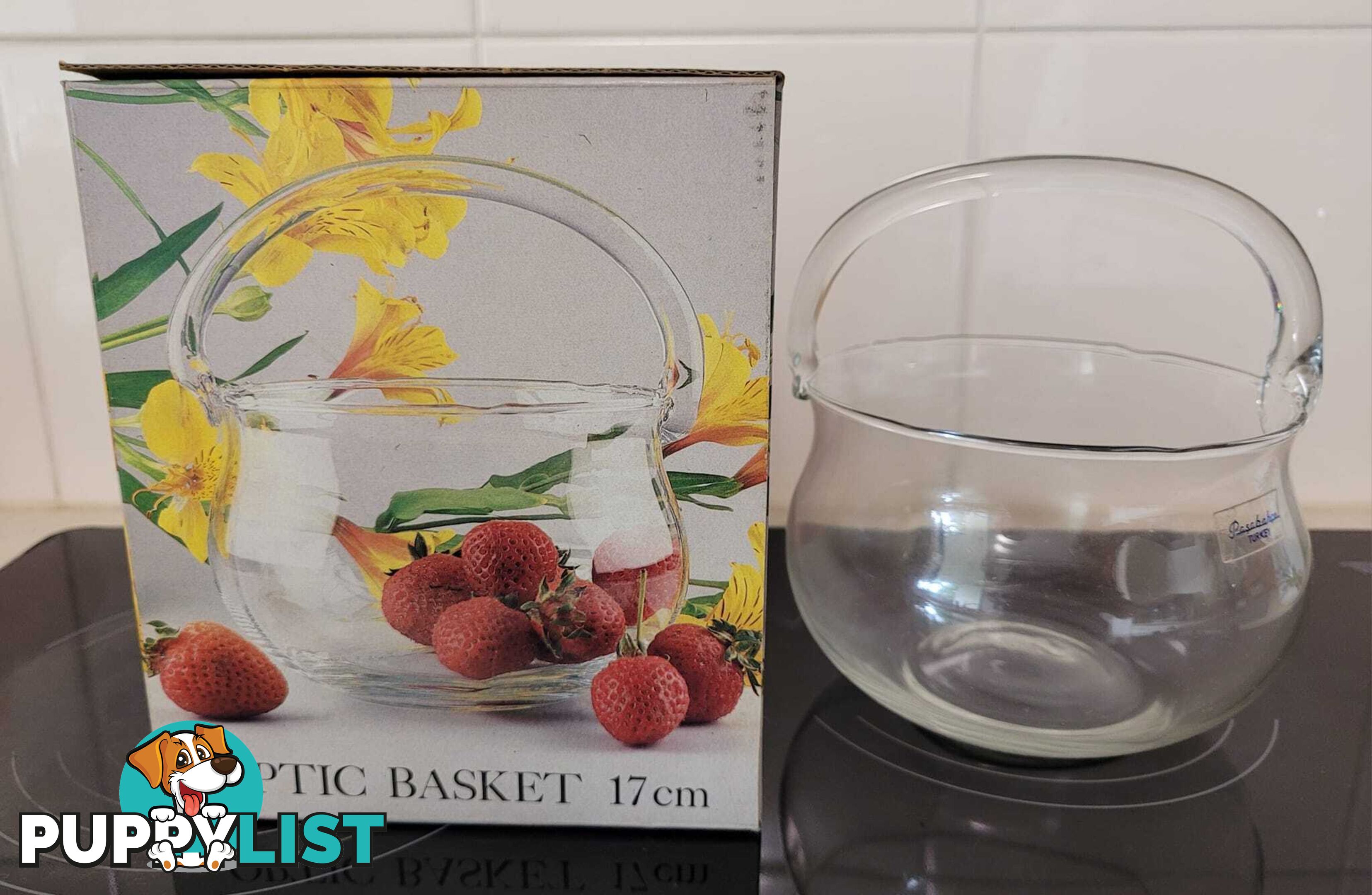 Glass Basket - brand new - great gift idea