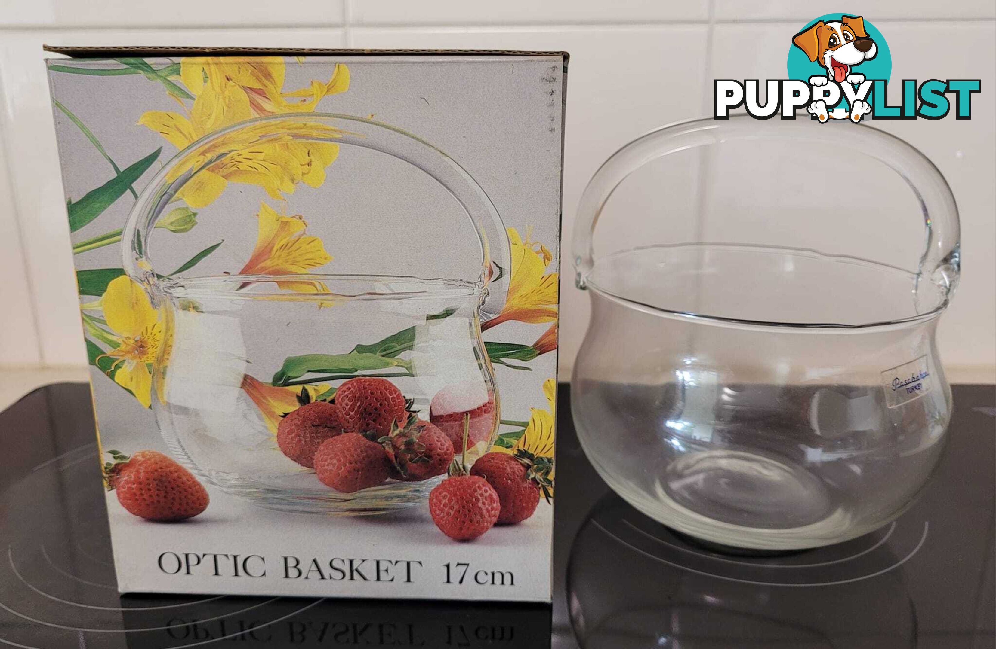 Glass Basket - brand new